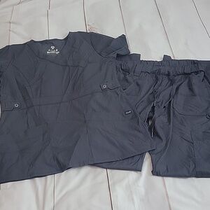 Adar Pro Breakthrough Scrub Set Womens XS Gray Stretch Medical Nursing Uniform